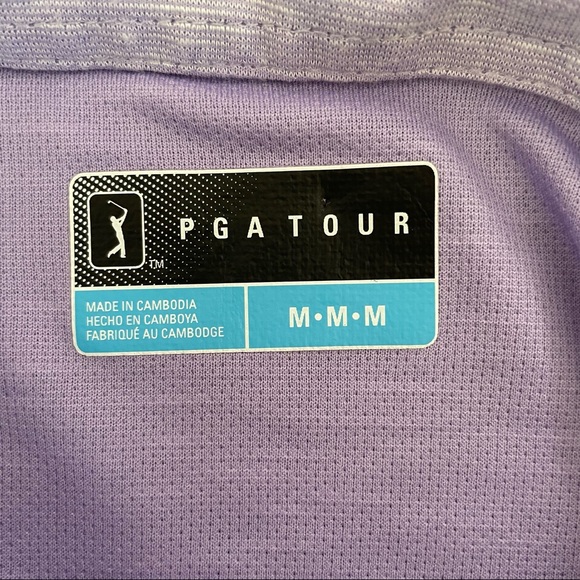 PGA Tour Golf Polo Shirt Purple Mens Size Medium - Picture 8 of 9